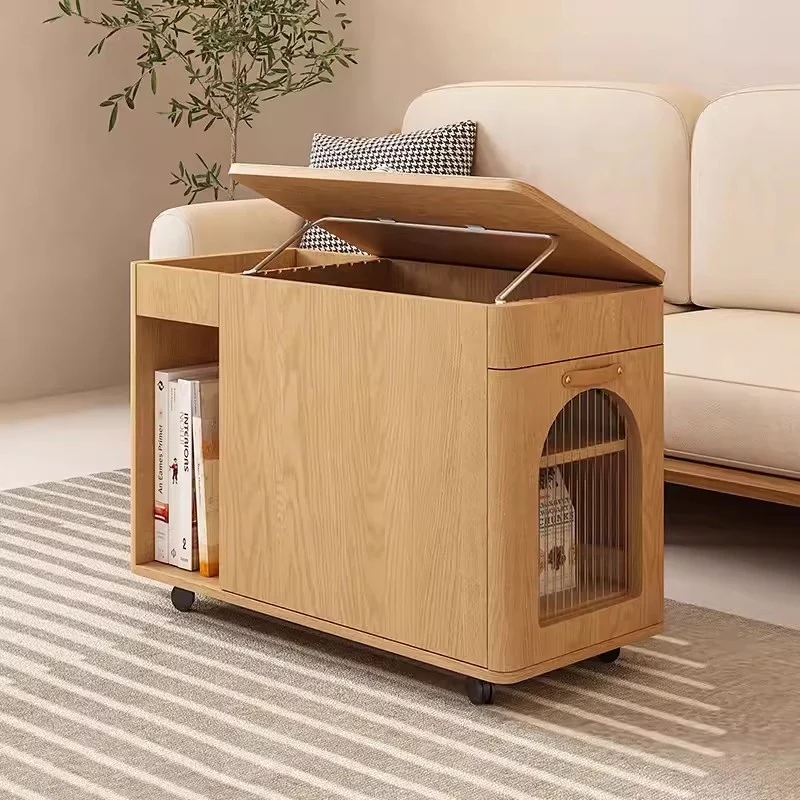 Table de bout multifonction avec plateau réglable et roues universelles
