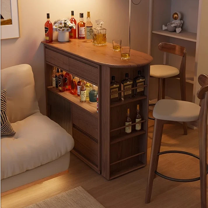 Table de bar rotative à 360 degrés avec armoire et tabourets