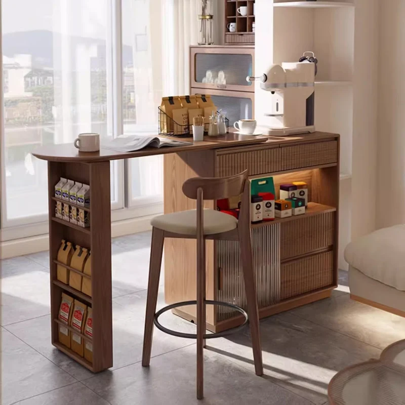 Table de bar rotative à 360 degrés avec armoire et tabourets