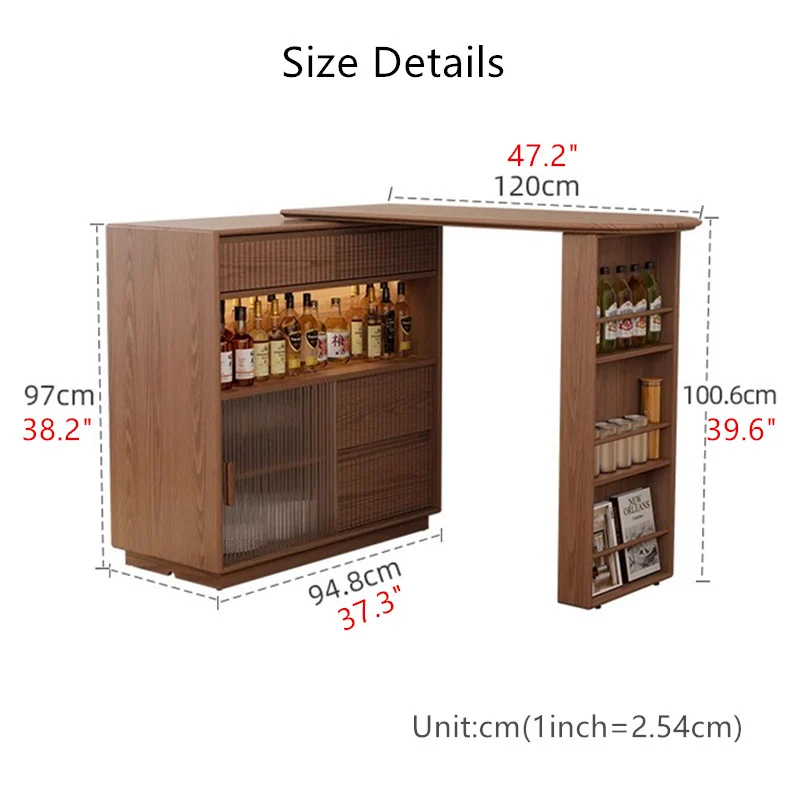 Table de bar rotative à 360 degrés avec armoire et tabourets