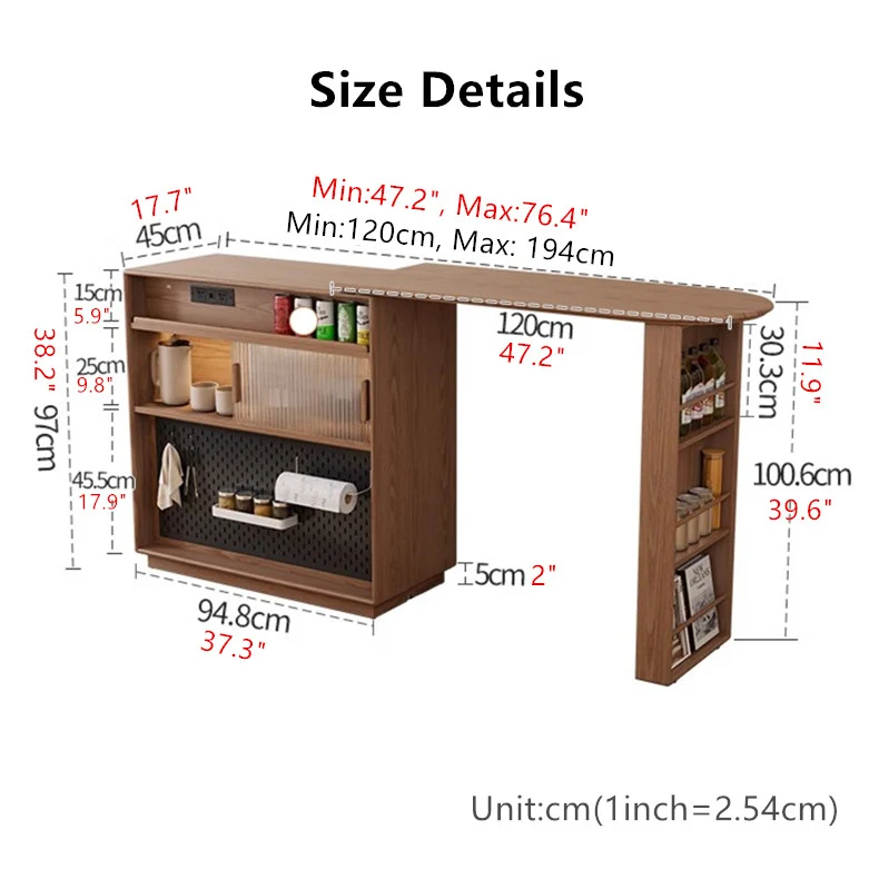 Table de bar rotative à 360 degrés avec armoire et tabourets