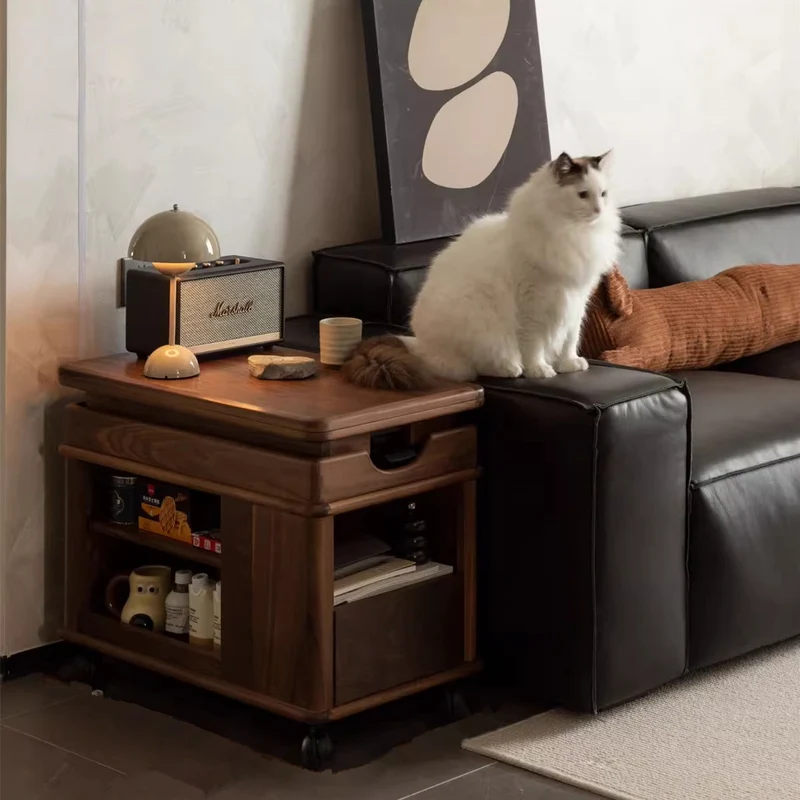 Table d'extrémité supérieure relevable et extensible en bois massif
