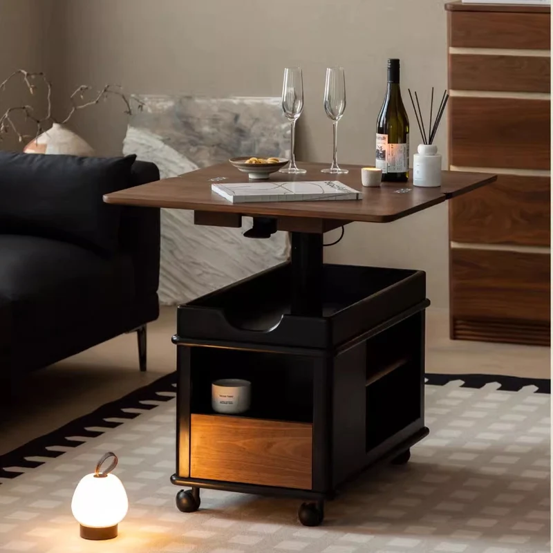 Table d'extrémité supérieure relevable et extensible en bois massif