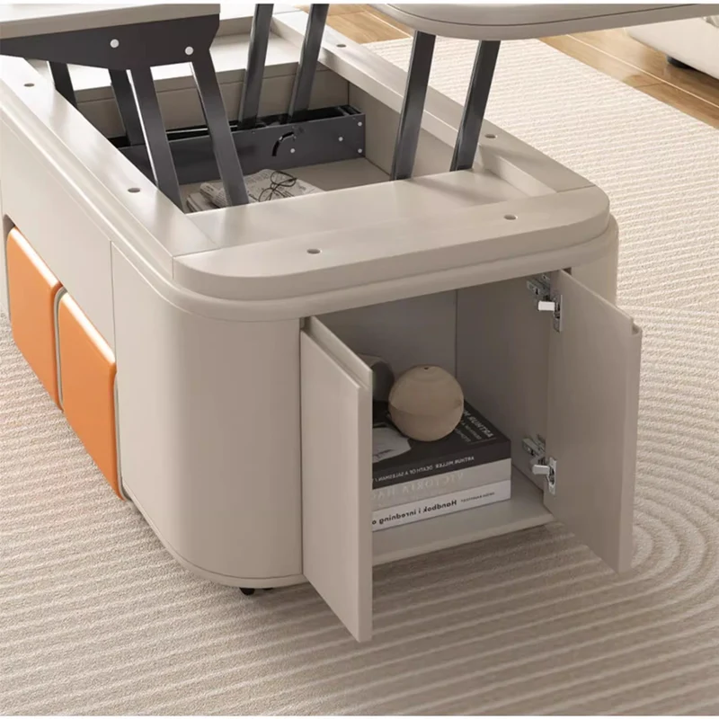 Table basse multifonctionnelle de table de levage de style minimaliste avec tabourets