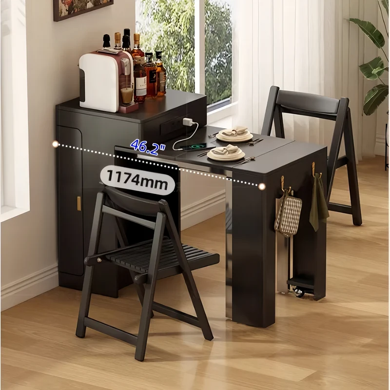 Mini table console extensible conçue pour gagner de l'espace pour les appartements et les pièces compactes