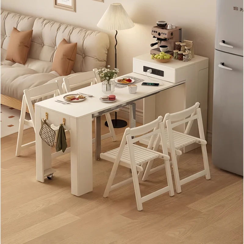 Mini table console extensible conçue pour gagner de l'espace pour les appartements et les pièces compactes