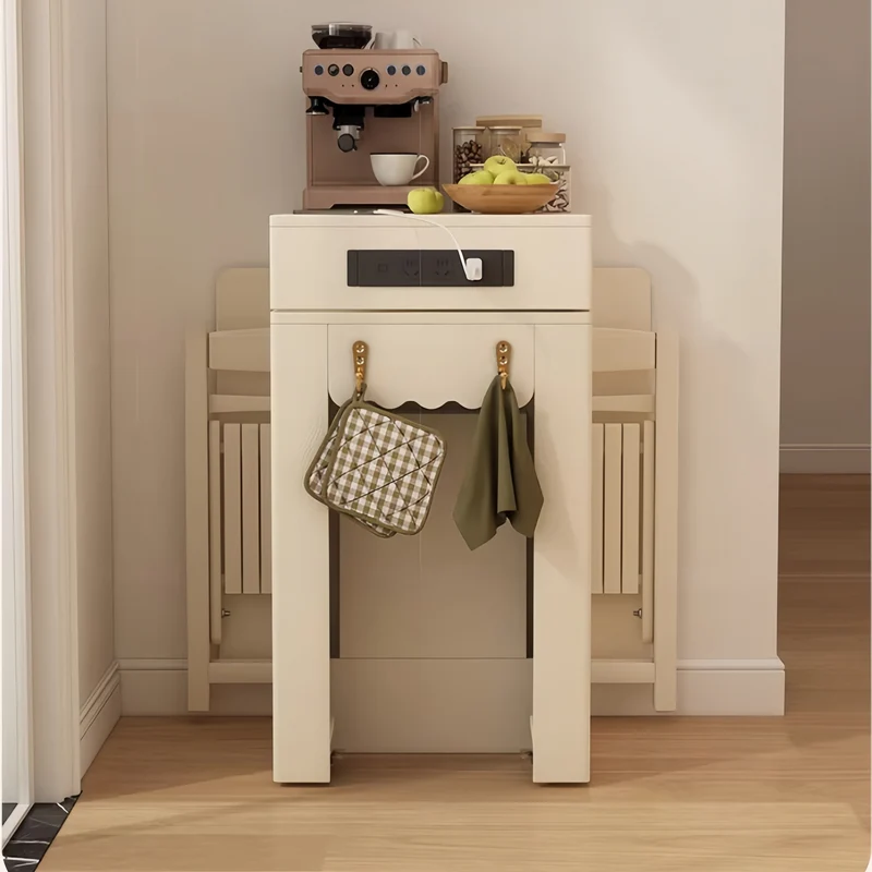 Mini table console extensible conçue pour gagner de l'espace pour les appartements et les pièces compactes