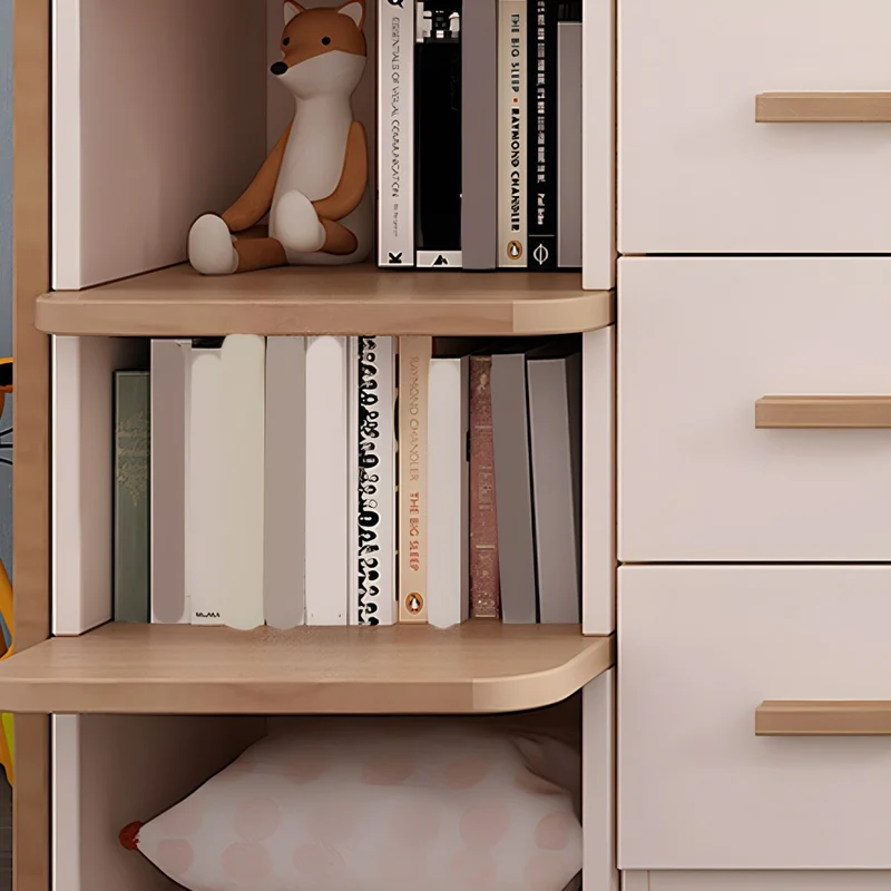Lit mezzanine en bois pour enfants avec petit bureau coulissant, armoire et armoire de rangement