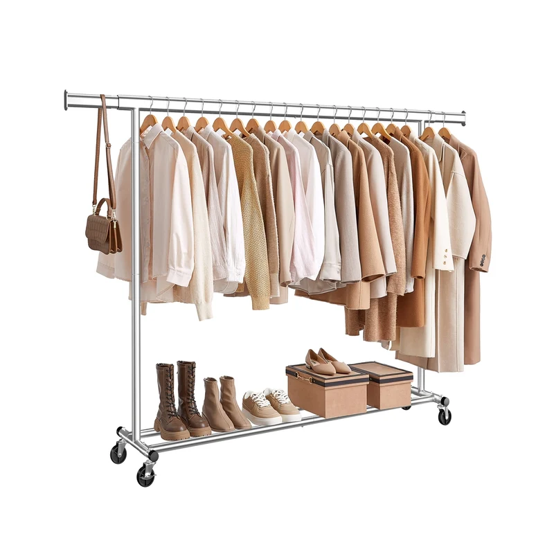 Portant à vêtements extensible sur roulettes robuste