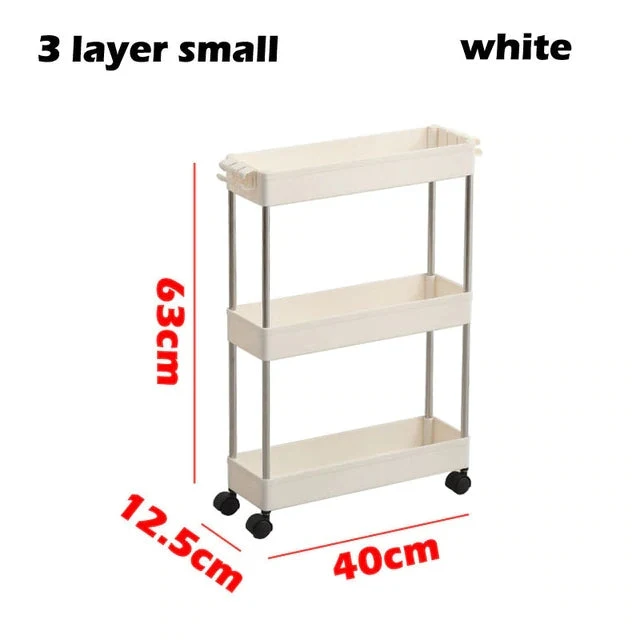Chariot organisateur mince 3/4 niveaux avec roues pour espace étroit