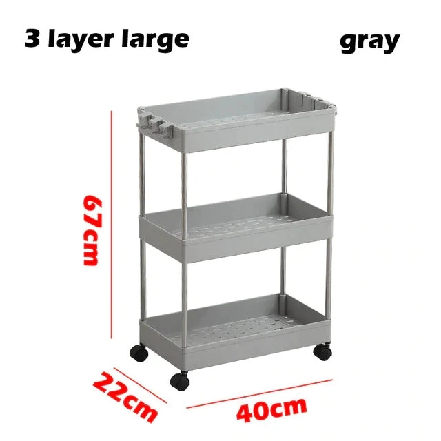 Chariot organisateur mince 3/4 niveaux avec roues pour espace étroit