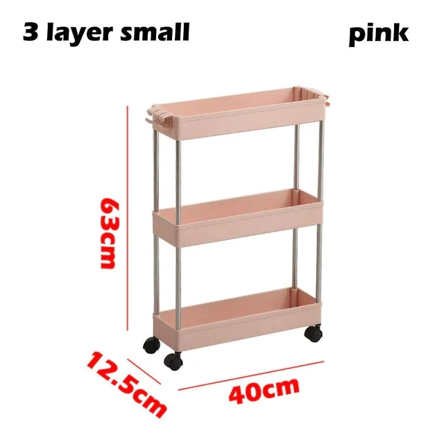 Chariot organisateur mince 3/4 niveaux avec roues pour espace étroit