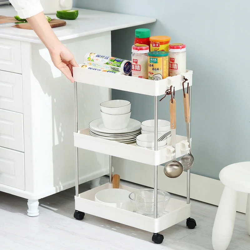 Chariot organisateur mince 3/4 niveaux avec roues pour espace étroit