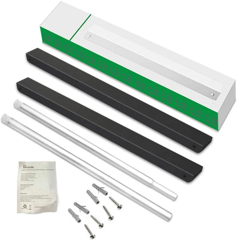 Support de cintre pliant mural en aluminium-2 avec tige