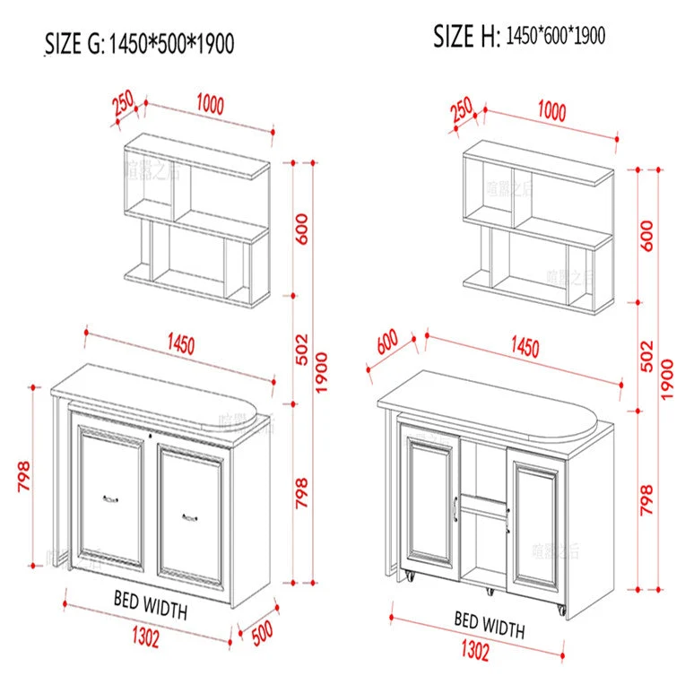 Bureau d'ordinateur d'angle télescopique et rotatif avec lit pliant