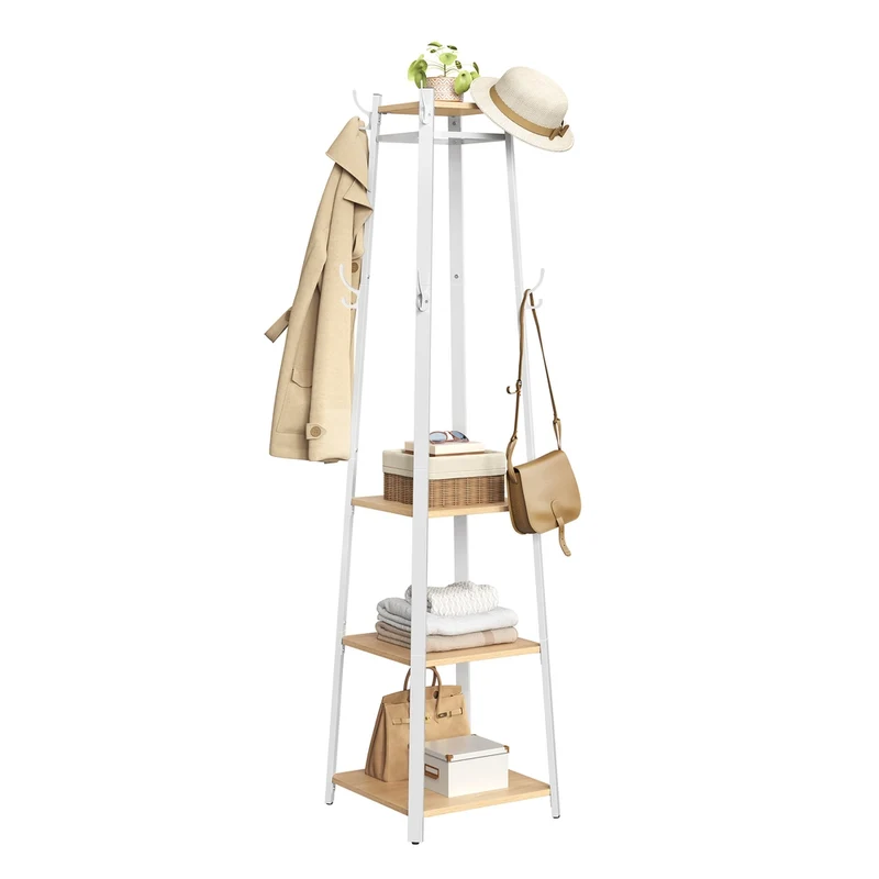 Portant à vêtements avec étagère à 3 niveaux