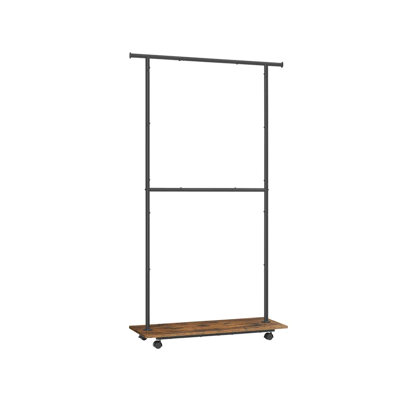 Portemanteau mobile double barre centrale réglable