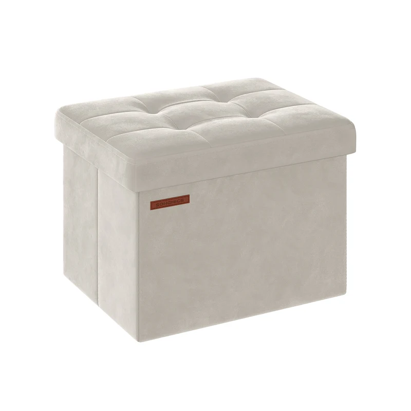 Banc de rangement en velours noir d'encre