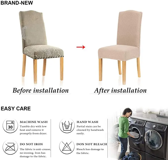 Housses de chaise extensible pour chaise de cuisine de salle à manger