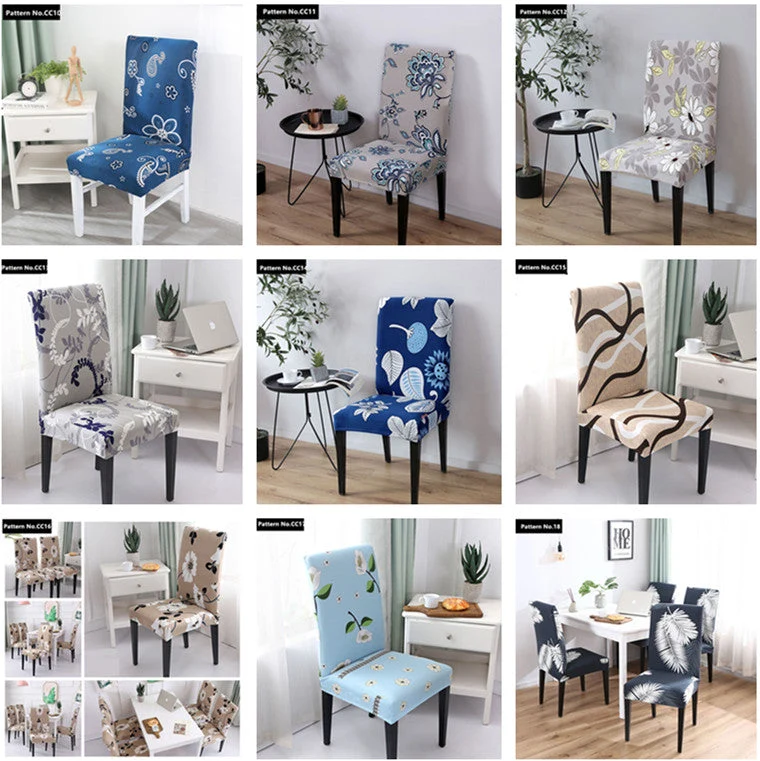 Housses de chaise de salle à manger lavables amovibles en spandex extensible imprimées pour la maison, la cuisine, la fête, le restaurant