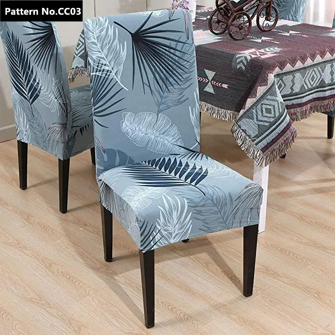 Housses de chaise de salle à manger lavables amovibles en spandex extensible imprimées pour la maison, la cuisine, la fête, le restaurant