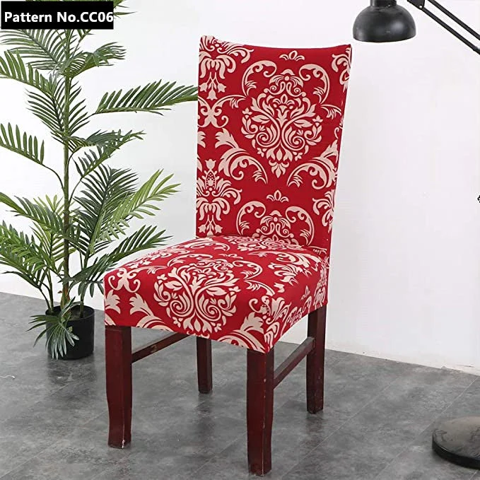 Housses de chaise de salle à manger lavables amovibles en spandex extensible imprimées pour la maison, la cuisine, la fête, le restaurant