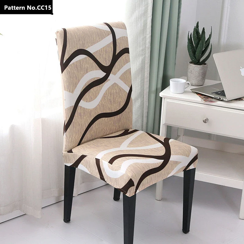 Housses de chaise de salle à manger lavables amovibles en spandex extensible imprimées pour la maison, la cuisine, la fête, le restaurant