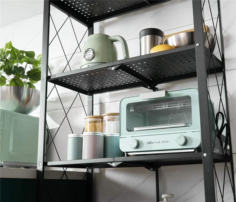 Étagères de rangement pliantes en métal sans assemblage avec roues pour garage, chambre, cuisine et garde-manger