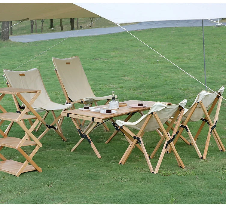 Chaise papillon en bois pliante d'extérieur