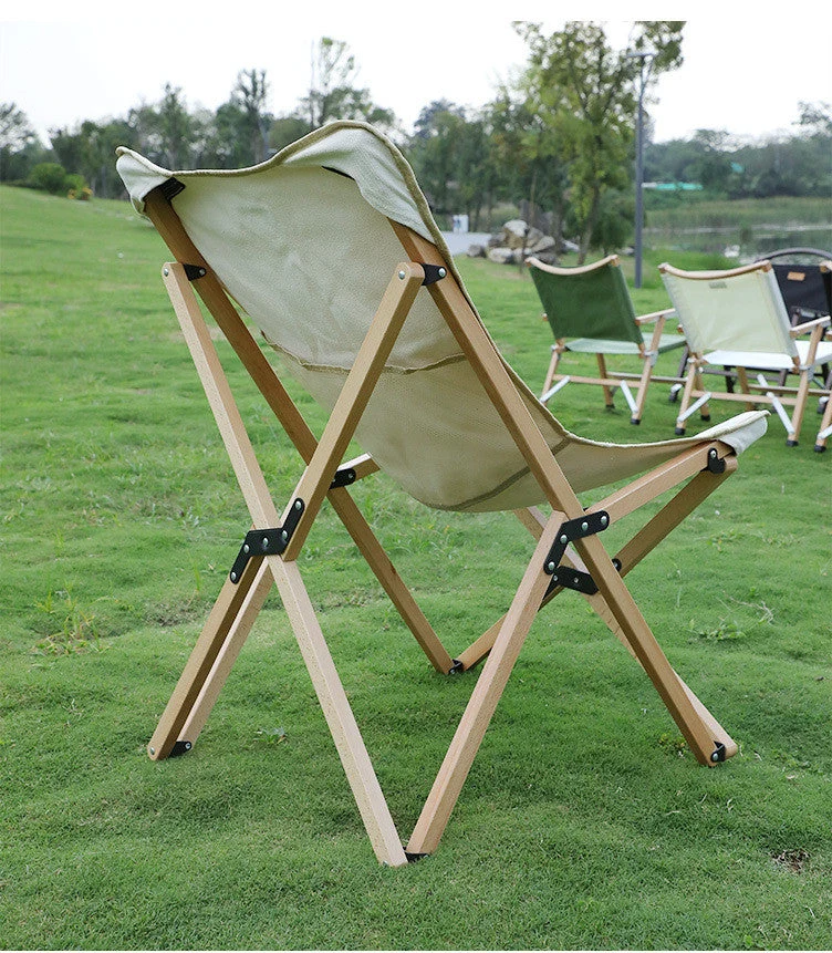 Chaise papillon en bois pliante d'extérieur