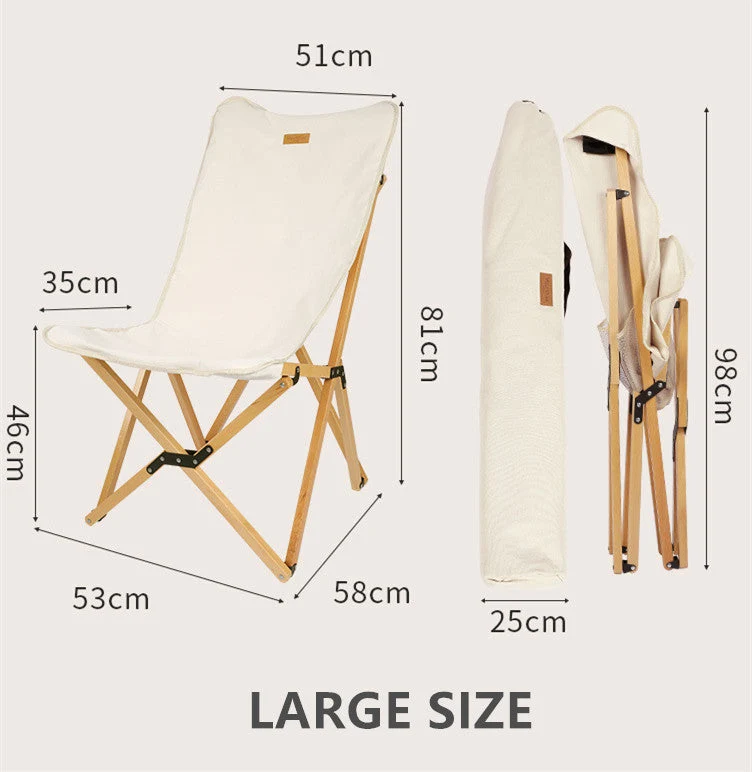 Chaise papillon en bois pliante d'extérieur