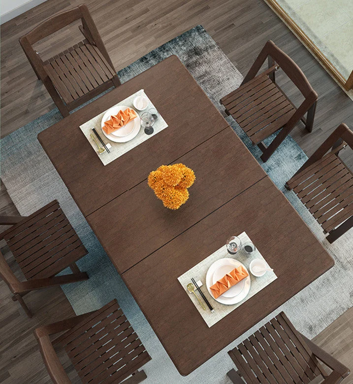 Table de salle à manger pliante Drop Leaf avec ensemble de chaises pliables 5 pièces