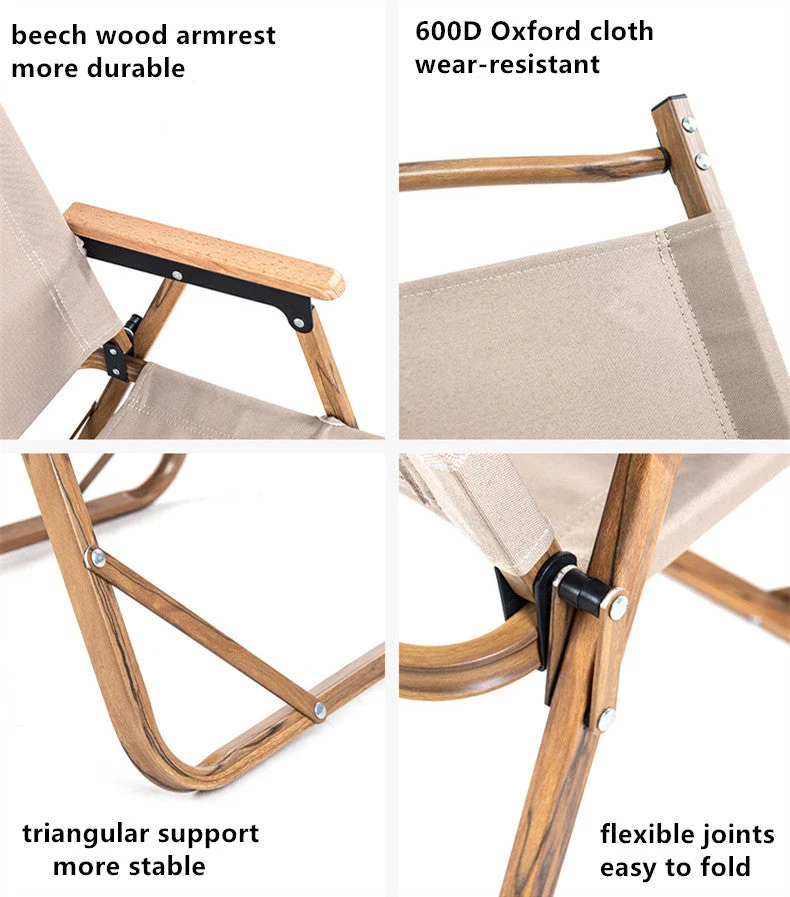 Chaise Kermit portative pliante en aluminium de processus de transfert de chaleur de grain de bois