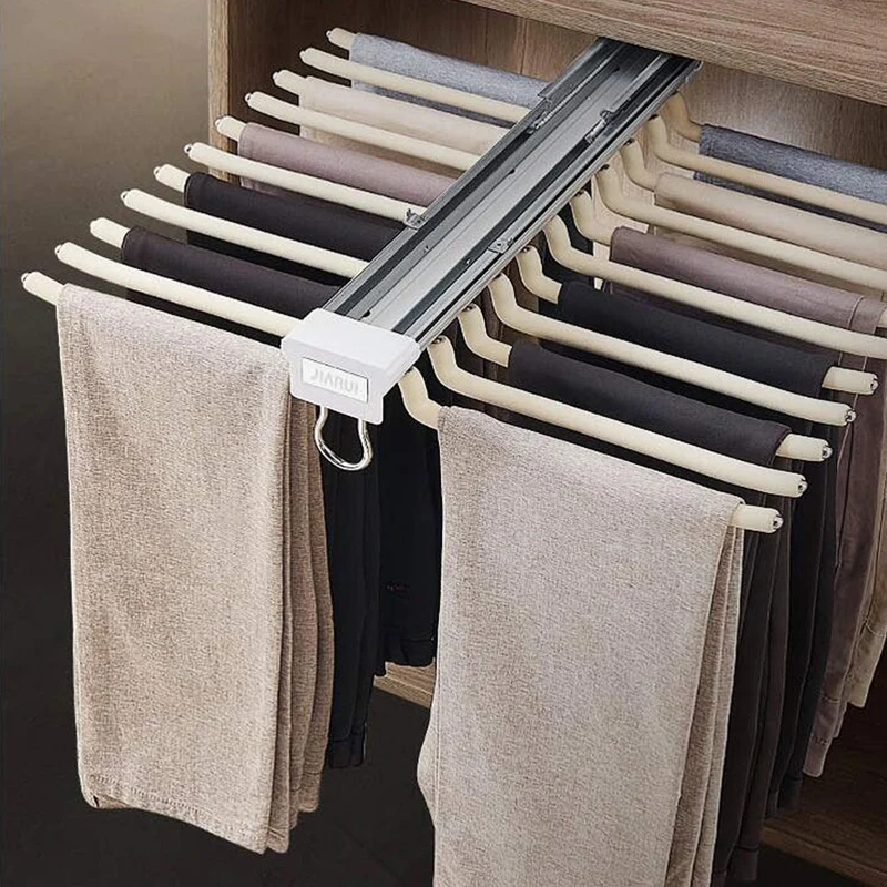 Porte-pantalon en acier à 22 bras peu encombrant pour placard