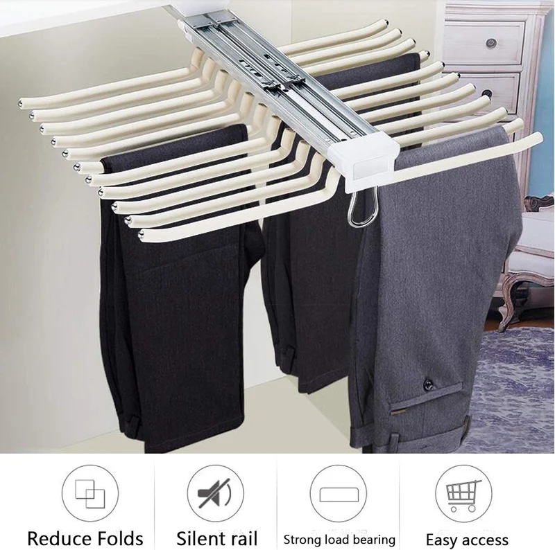 Porte-pantalon en acier à 22 bras peu encombrant pour placard