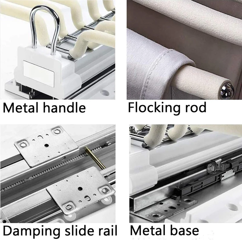 Porte-pantalon en acier à 22 bras peu encombrant pour placard