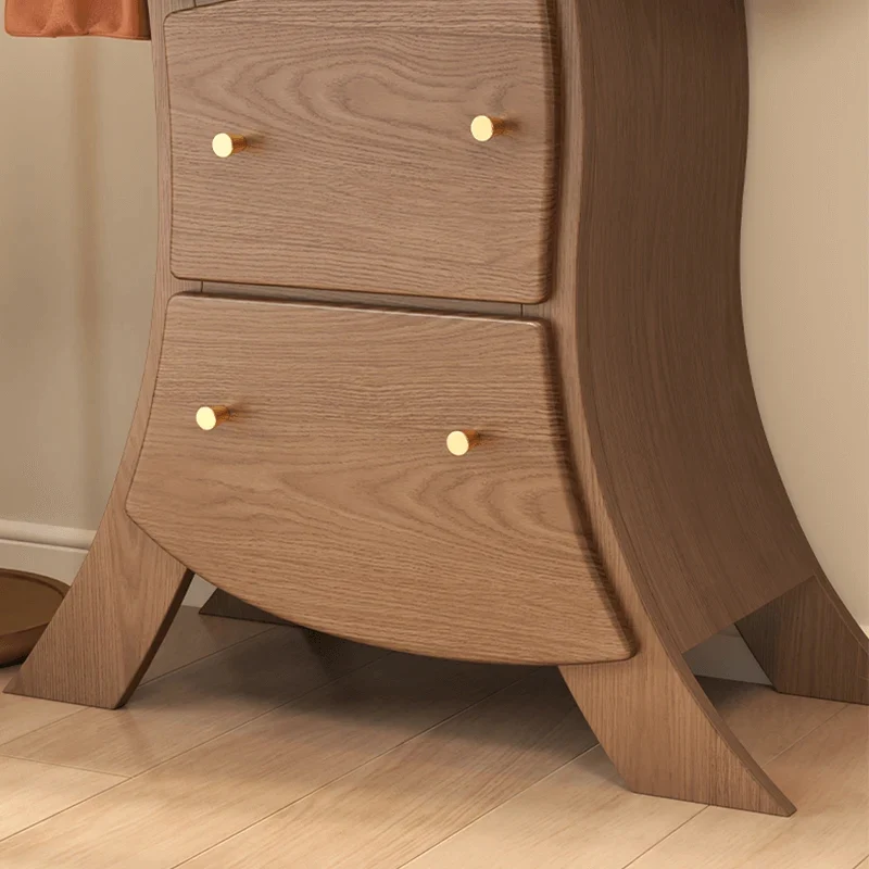 Commode d'appoint à 5 tiroirs en bois massif de style Light Luxury S