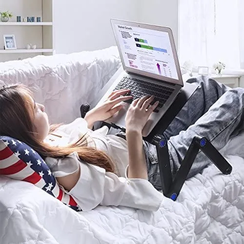 360 Bureau d'ordinateur portable pliable réglable et support de lecture ergonomique