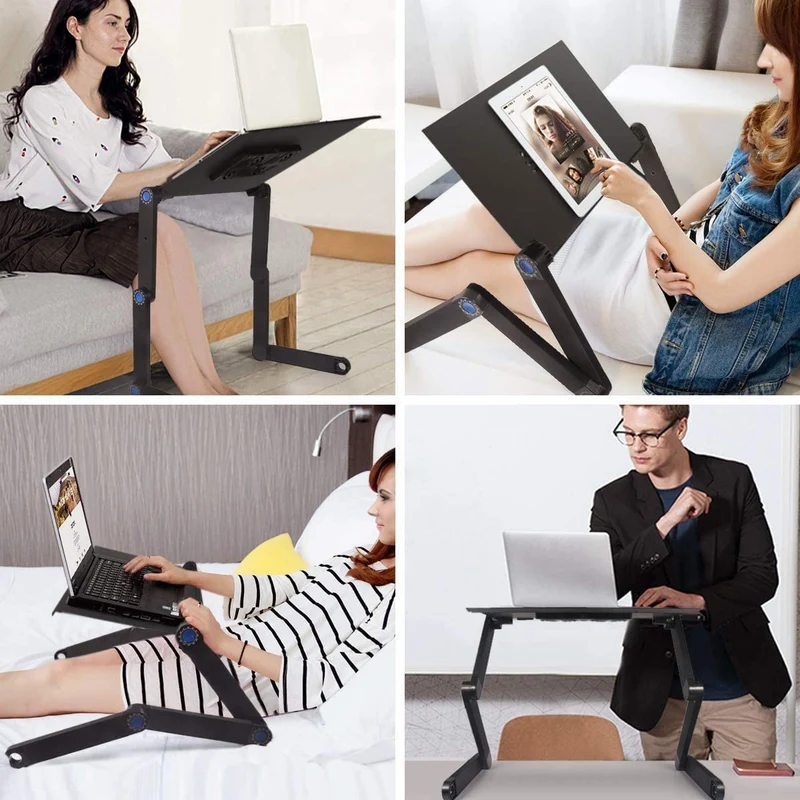 360 Bureau d'ordinateur portable pliable réglable et support de lecture ergonomique