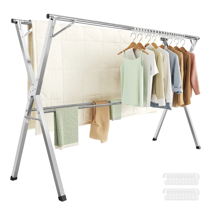 Séchoir à linge pliable pour intérieur et extérieur