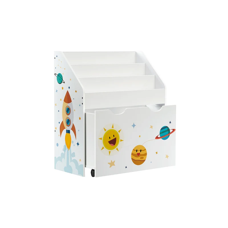 Étagère pour jouets 3 compartiments bibliothèque pour enfants