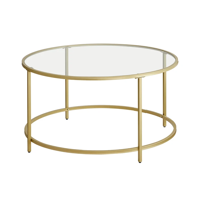 Table basse verre doré