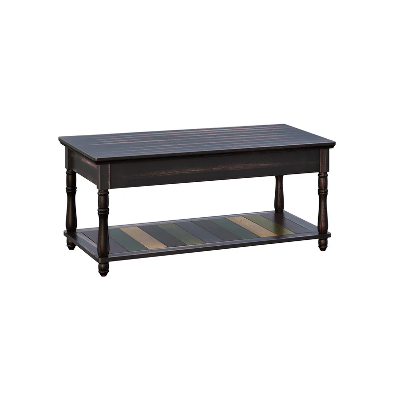 Table basse rustique multicolore