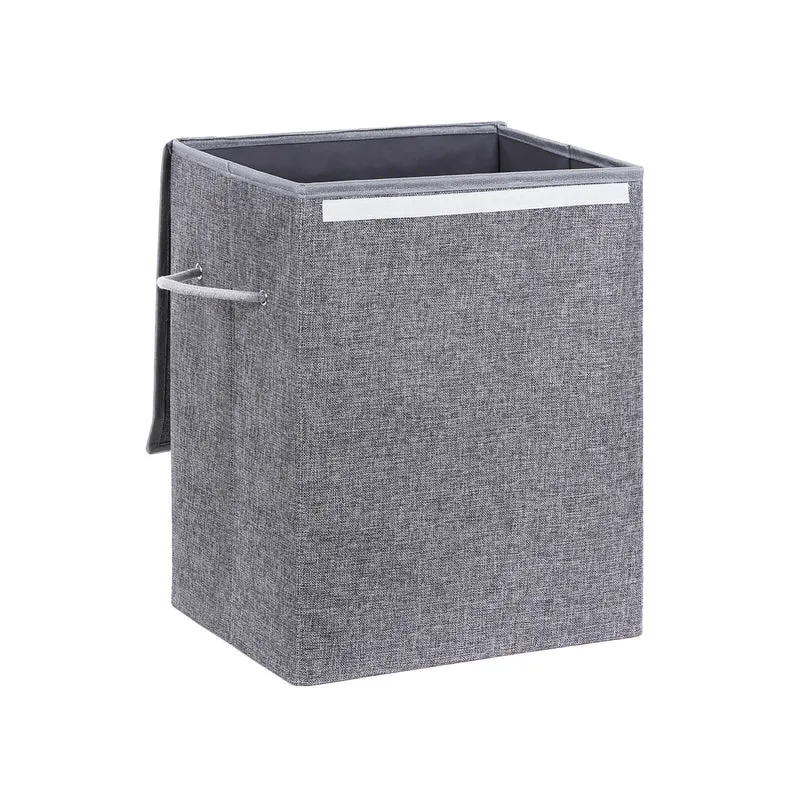Panier à linge façon lin gris