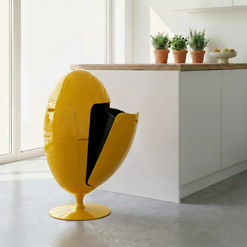 Ovetto Galà Giallo Lucido - Pattumiera di design per la raccolta differenziata