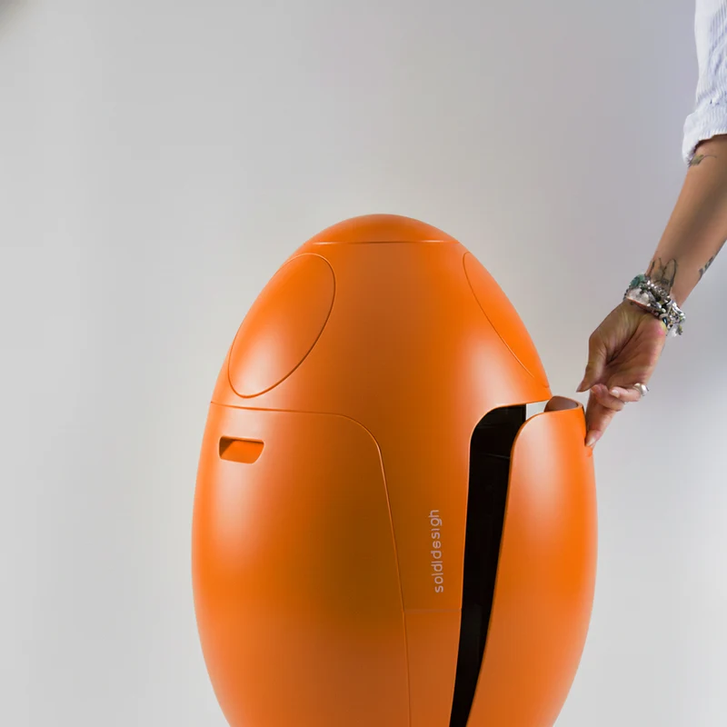 Ovetto Galà Arancione Opaco - Pattumiera di design per la raccolta differenziata
