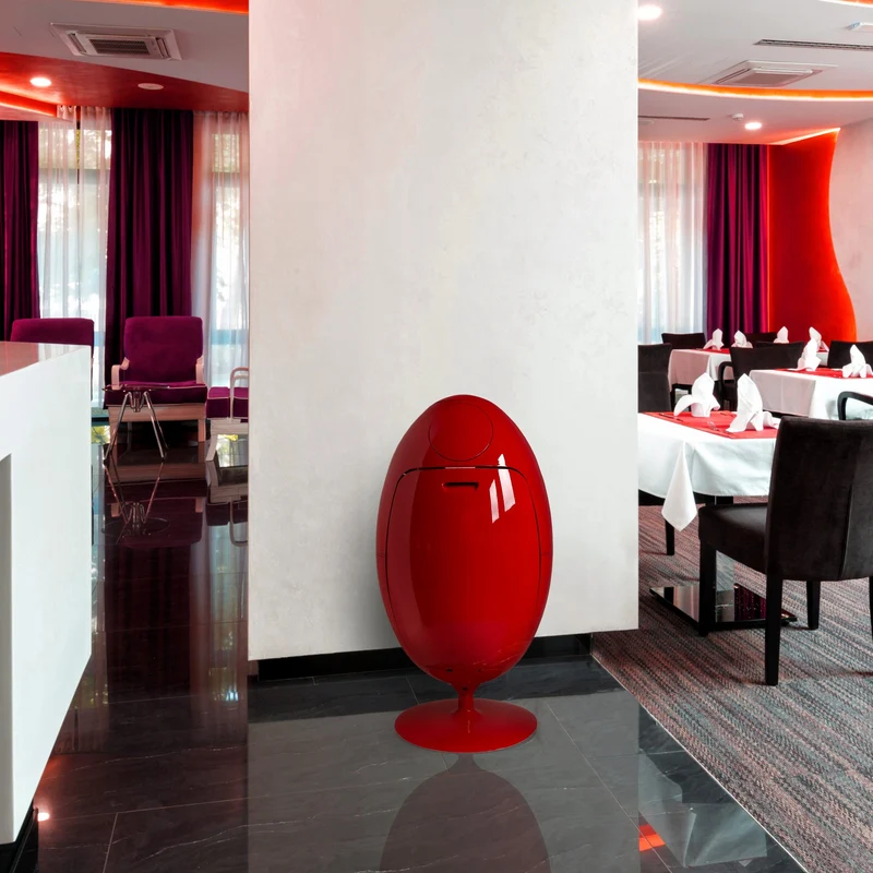 Ovetto Galà Rosso Lucido - Pattumiera di design per la raccolta differenziata