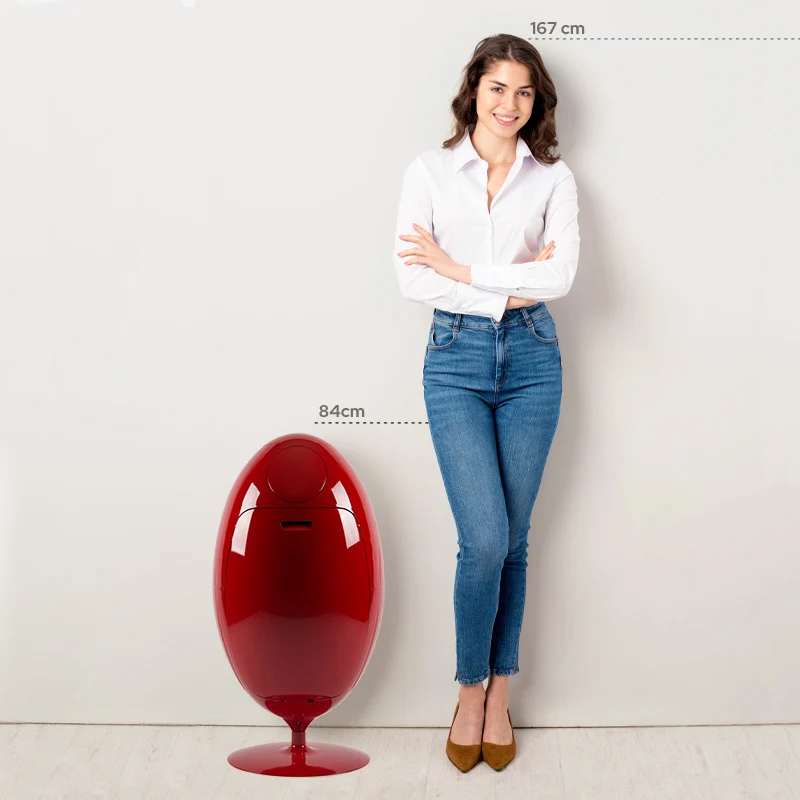 Ovetto Galà Rosso Lucido - Pattumiera di design per la raccolta differenziata