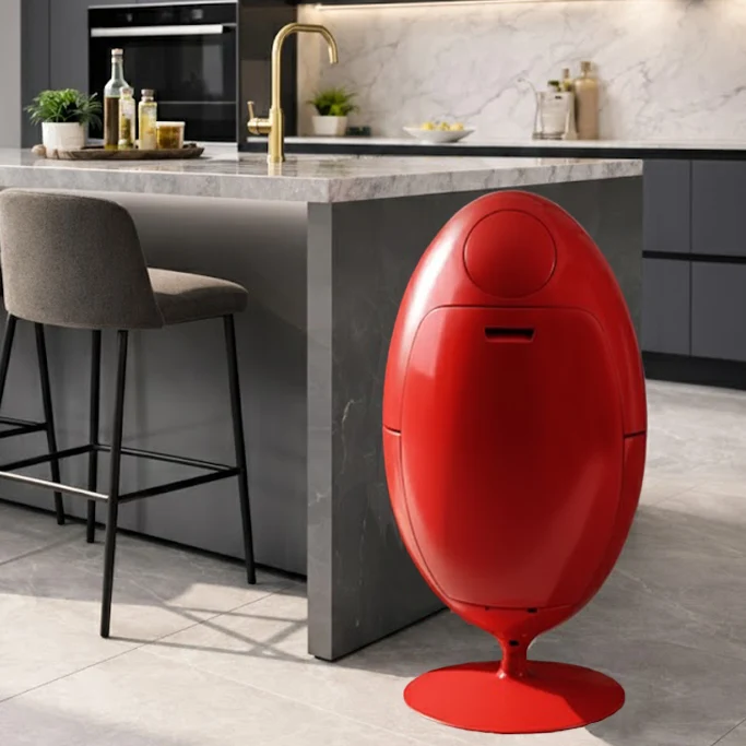 Ovetto Galà Rosso Lucido - Pattumiera di design per la raccolta differenziata