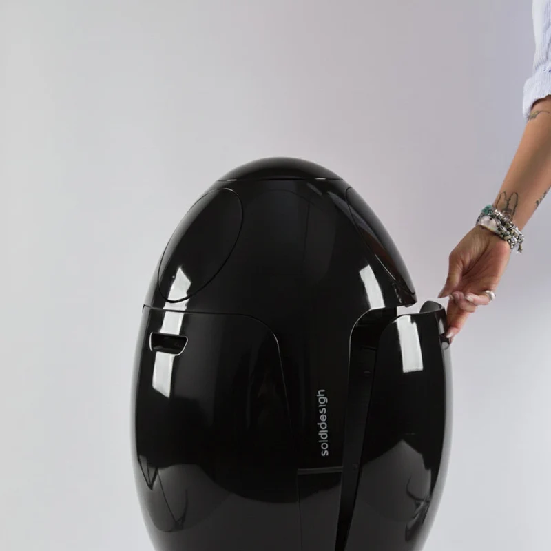 Ovetto Galà Nero Lucido - Pattumiera di design per la raccolta differenziata
